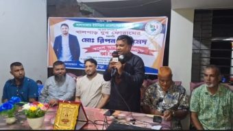 সিলেটের দক্ষিণ সুরমায় ফ্রান্স প্রবাসী রিপন আহমেদ সংবর্ধিত
